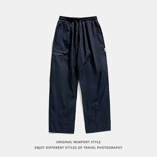 Side Zip Pocket Design Workwear Casual Pants for Men 2025 Spring Style Functional Style Outdoor 3D Pleated Long Pants