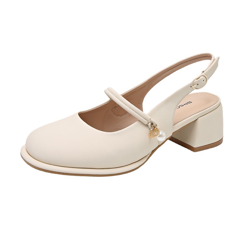 Zhuo Shini con sandalias de verano para mujeres 2025, el nuevo temperamento de celebridad aumenta el taón grueso de los zapatos franceses Marie-Zhen