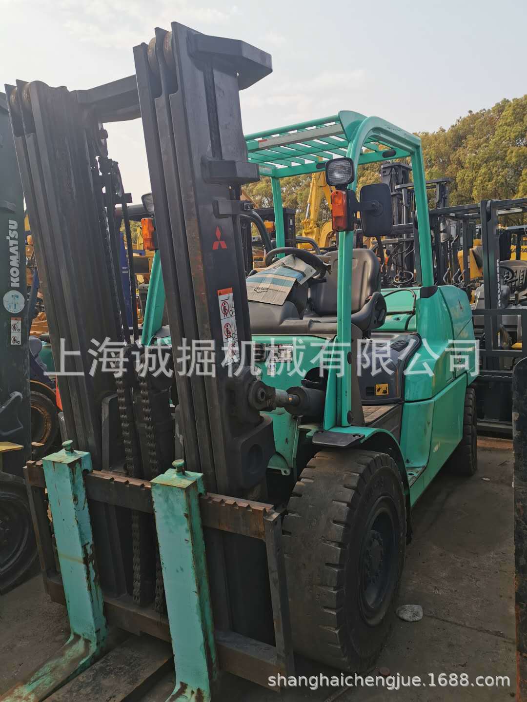 二手三菱3吨叉车 三门架 可升高4.5米