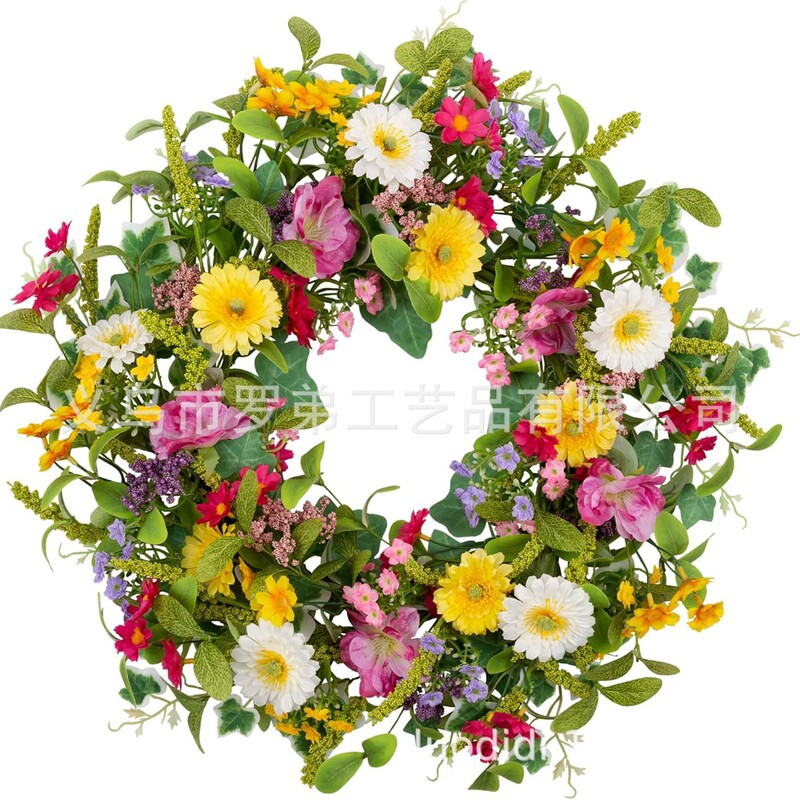 Cross-border independent station Amazon new artificial wreath Easter Valentine's Day spring decoration hotel restaurant door hanging