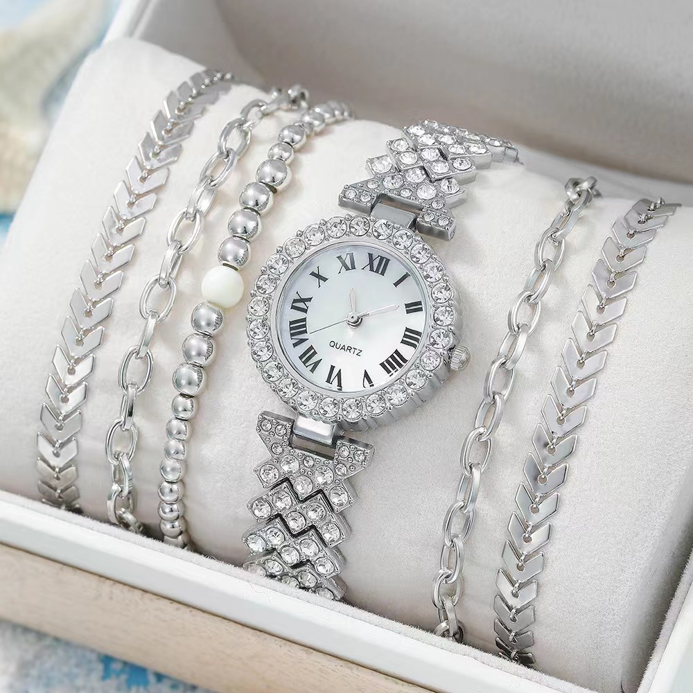 23 Year New Set Diamond Women's Bracelet Watch Luxury Fashion Gift Box Watch Bracelet Six Piece Quartz Watch Set_voghion.com