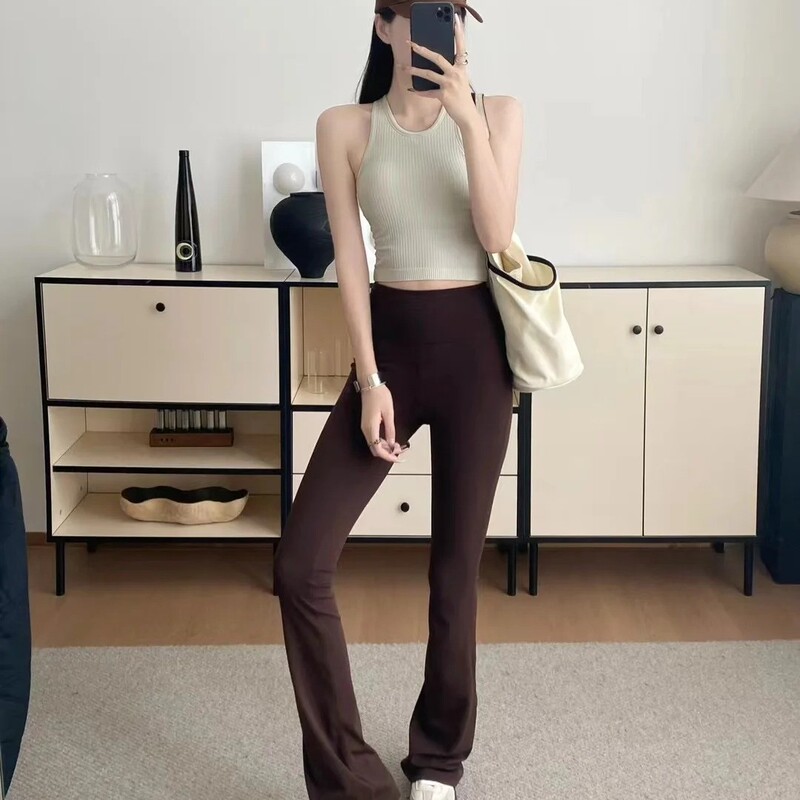 Lulu Women's Groove High-Waisted Flared Pants, High Elasticity, Slimming, Butt-Lifting, Barely-there Feel, Quick-Dry, for Sports, Fitness, and Yoga