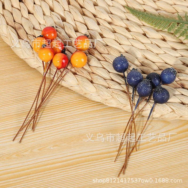 Artificial Berries DIY Materials Wreath Christmas Vine Decoration Red Fruit Accessories Cross-Border Hot-Selling Photography Props