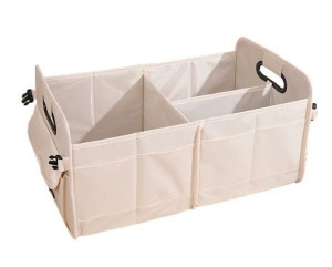 Car Trunk Storage Box Women's Car Storage Box Cute Foldableing Travel Large Capacity Storage Basket Multi-Function (Car storage bag/box) - upgraded-material-oxford-cloth-multifunctional-storage-box-beige