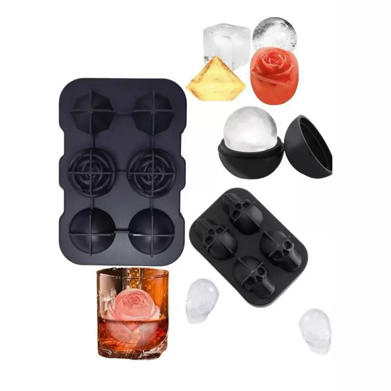 Spot Spot Diamond Rose Одиночный шар силиконовый хоккей с черепом Пищевая безопасная хоккейная коробка