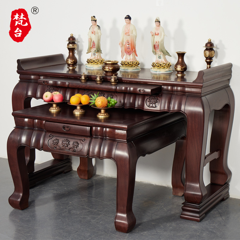 Fantai Sapri Solid Wood Table Fragrant Case Home Buddha Table High-end Modern Divine Table New Chinese Style Fragrant Fire Nile Tribute Table