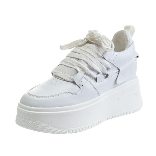  new style white shoes leather women's shoes with increased height women's casual sneakers platform shoes for women Dongda Shoes