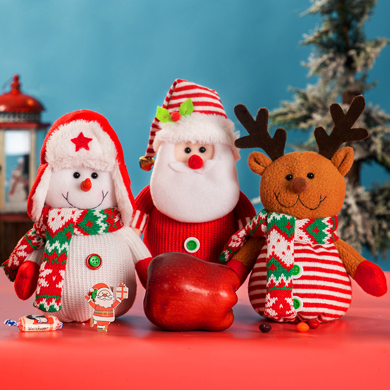 Navidad decoración nuevo Lino cremallera Apple bolsa Santa muñeco de nieve ELK regalo bolsa caramelo bolsa
