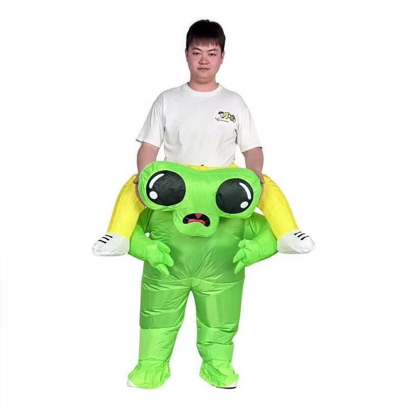 Disfraz de Halloween para bromas transfronterizas, divertido disfraz de fantasma verde de Amazon, disfraz inflable de alienígena.