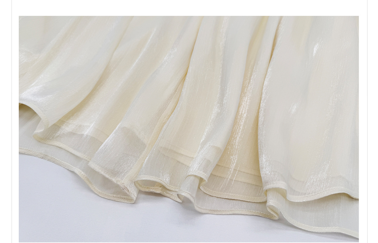 Bộ đầm maxi thắt eo phong cách quốc phong cao cấp — Gạo trắng Sling, bộ đồ, Quần dài màu hạnh chi tiết 15