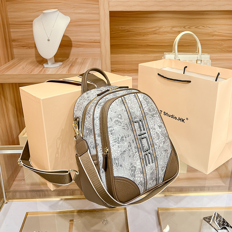 Embroidered Printed Backpack For Women Stylish Versatile Bag_voghion.com