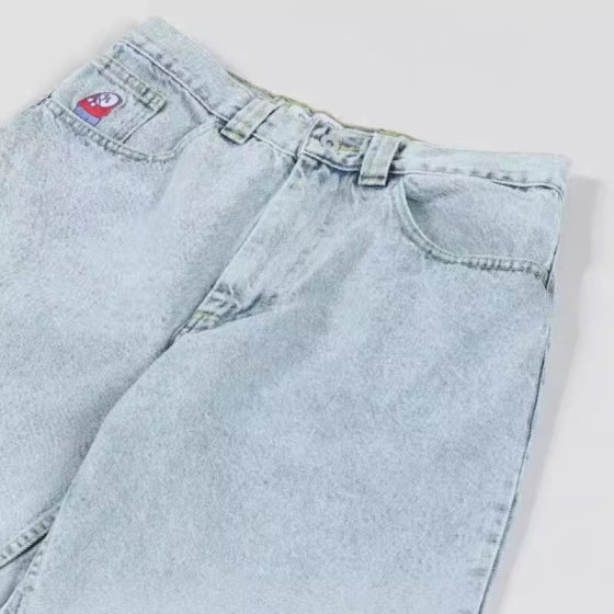Cross-border e-commerce Y2K big boy jeans pants hip-hop cartoon embroidery loose jeans men's tide