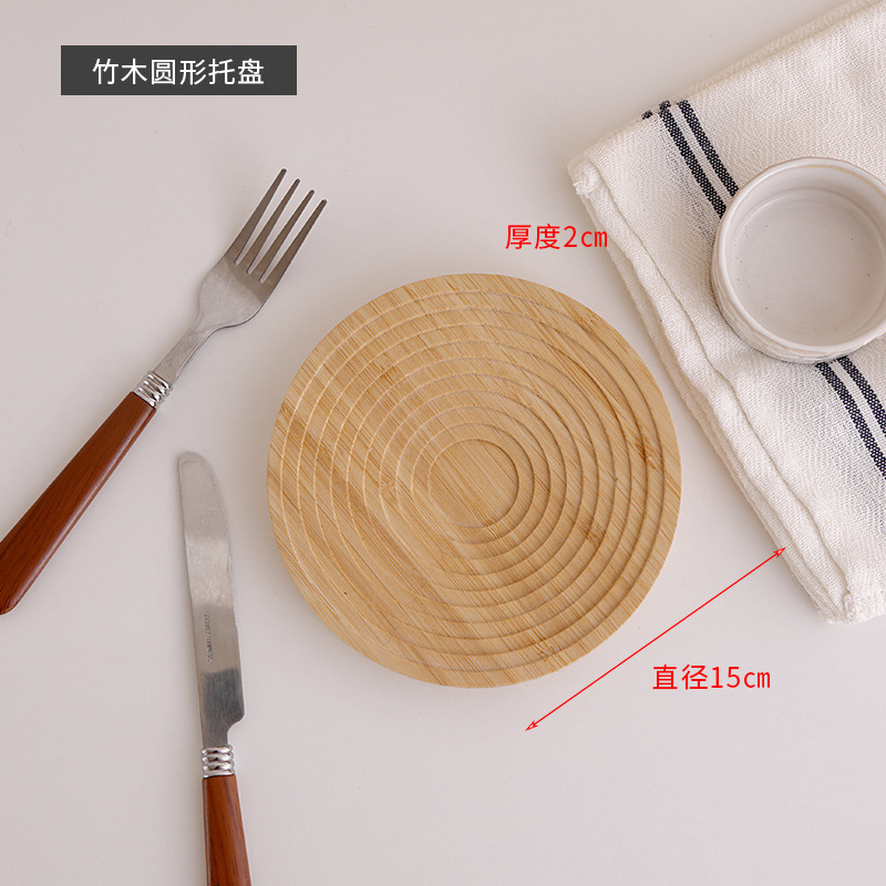 Bandeja de madera de bambú ins estilo simple vajilla de madera ondulación del agua pastel de madera maciza pan placa de madera ola creativa tabla de cortar