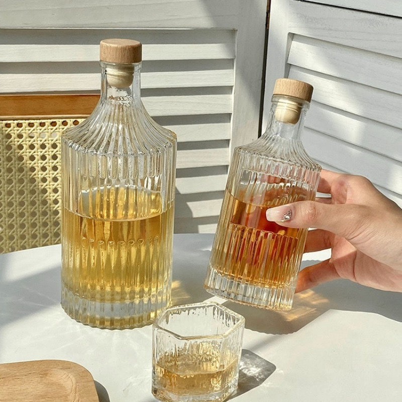 好看酒瓶冷萃玻璃咖啡创意玻璃瓶果酒分装瓶子空瓶饮料容器密封罐