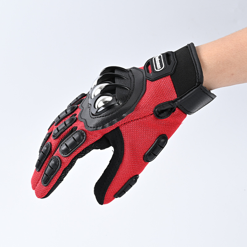 Motocicleta de acero inoxidable concha dura medio dedo guante de montar equipo de bicicleta de montaña para hombres transpirable