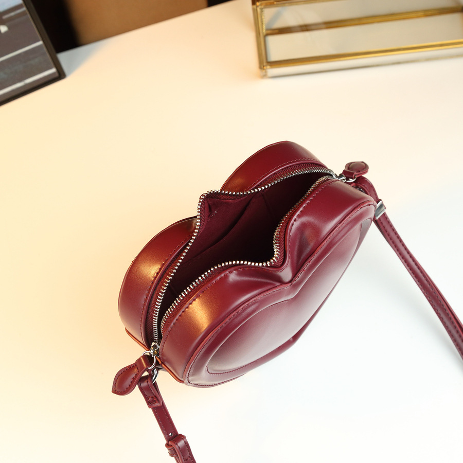 Borsa a tracolla di nicchia alla moda a forma di cuore per donna, design 3D unico, dolce e alla moda, borsa a spalla elegante_voghion.com