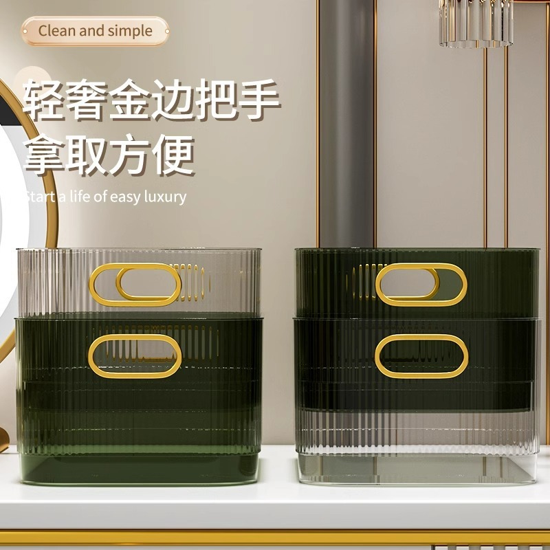 デスクトップ収納ボックス化粧品マスク口紅スキンケア用品透明アクリル寮オフィス収納かご|undefined