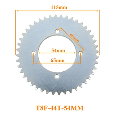 Tooth Chain Sprocket Chainring, Motosiklet ləvazimatları və aksesuarları - t8f-44t-54mm-silver-220g