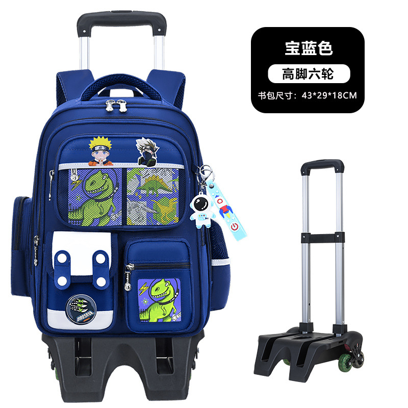 Nuevas mochilas de tirón para estudiantes de primaria 1236 grados niños escaleras de dibujos animados mochila de hombro de gran capacidad para hombres y mujeres