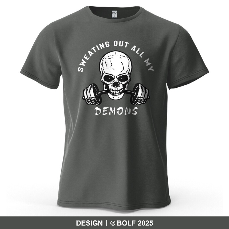 Fitness skull print men's t-shirt cotton gym graphic t-shirt cross-border trendy brand Fitness skull print men's t-shirt cotton gym graphic t-shirt cross-border trendy brand
