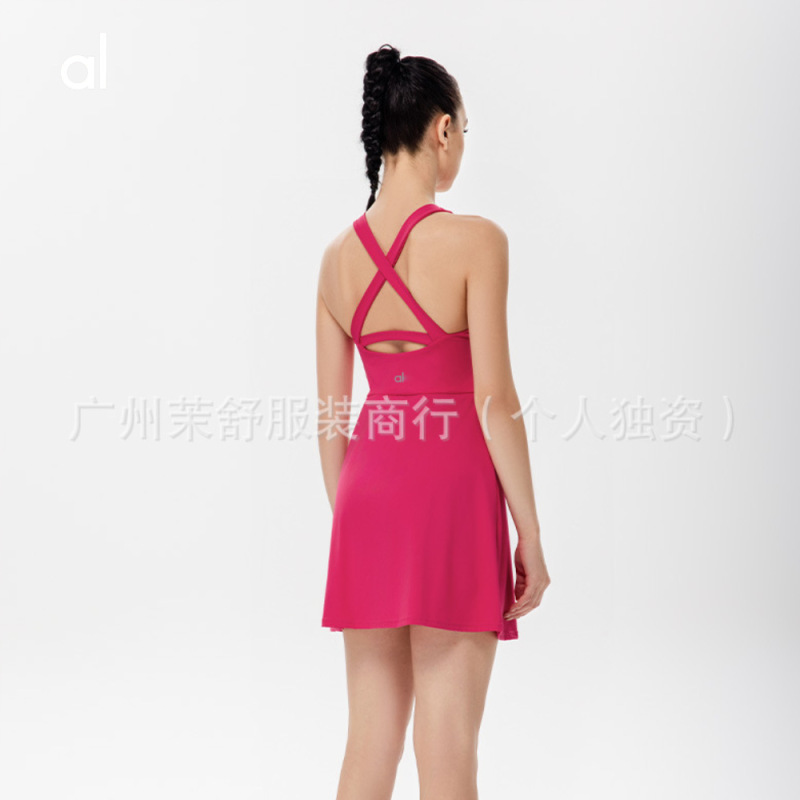 alo原标2025款裸感网球裙防走光可拆卸胸垫专业运动训练服瑜伽裙|undefined