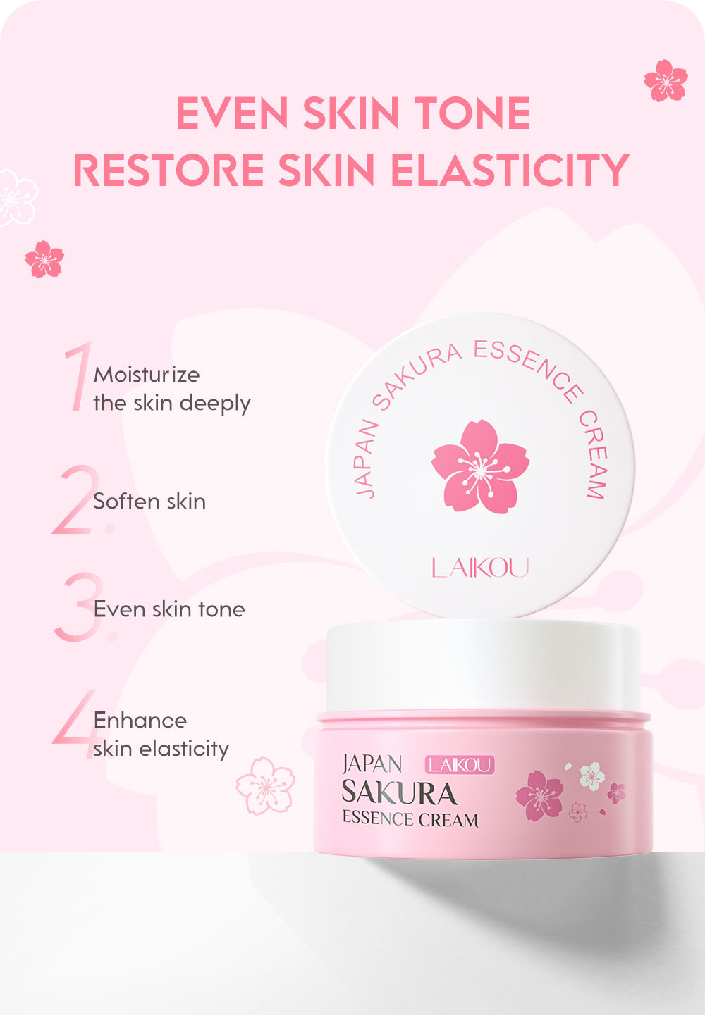 Cross-border LAIKOU Japanese Cherry Blossom Moisturizing Essence Cream 8g Hydrating and Moisturizing Mini Travel Set in stock from the manufacturer undefined