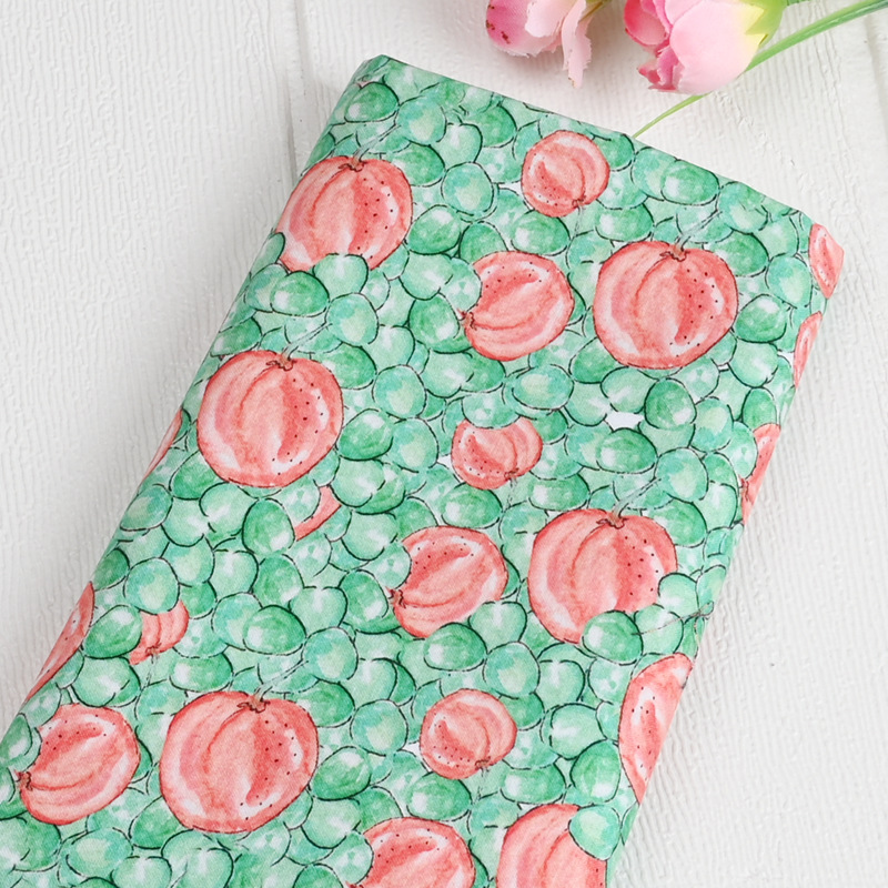 平纹棉布料北欧风水彩印花面料手工DIY 服装连衣裙娃衣童装全棉