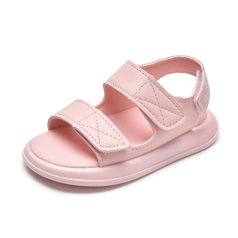 Sandalias de verano para niños al por mayor, fondo suave de velcro para niñas, sandalias de estilo explosivo transfronterizo de todo fósforo, zapatos de playa coreanos