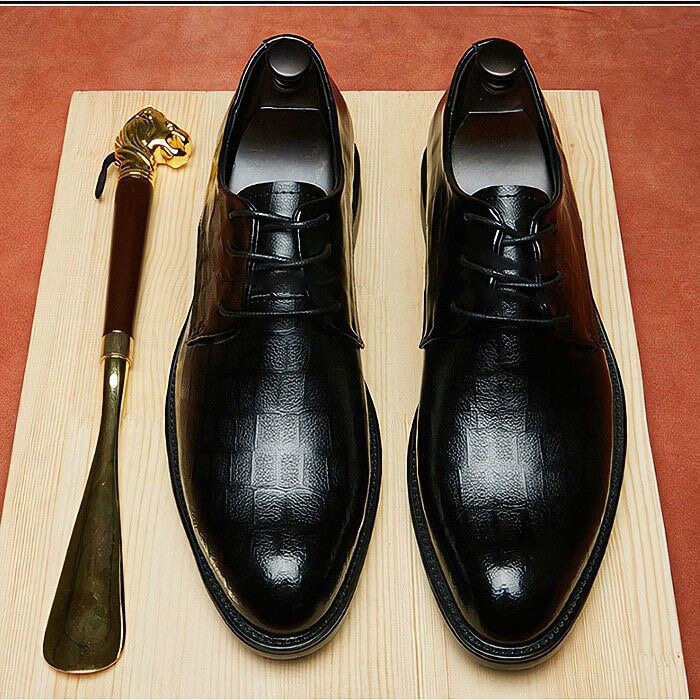 Pointed Toe Lace-Up Height-Increasing Business Formal Leather Shoes for Men, Korean Style British Casual Shoes, Youth Trendy Men's Shoes, Wedding Shoes Pointed Toe Lace-Up Height-Increasing Business Formal Leather Shoes for Men, Korean Style British Casual Shoes, Youth Trendy Men's Shoes, Wedding Shoes