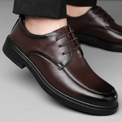 2024 Spring New Leather Shoes for Men Genuine Leather Formal Business Men's Casual Shoes Trendy British Wedding Groom Shoes