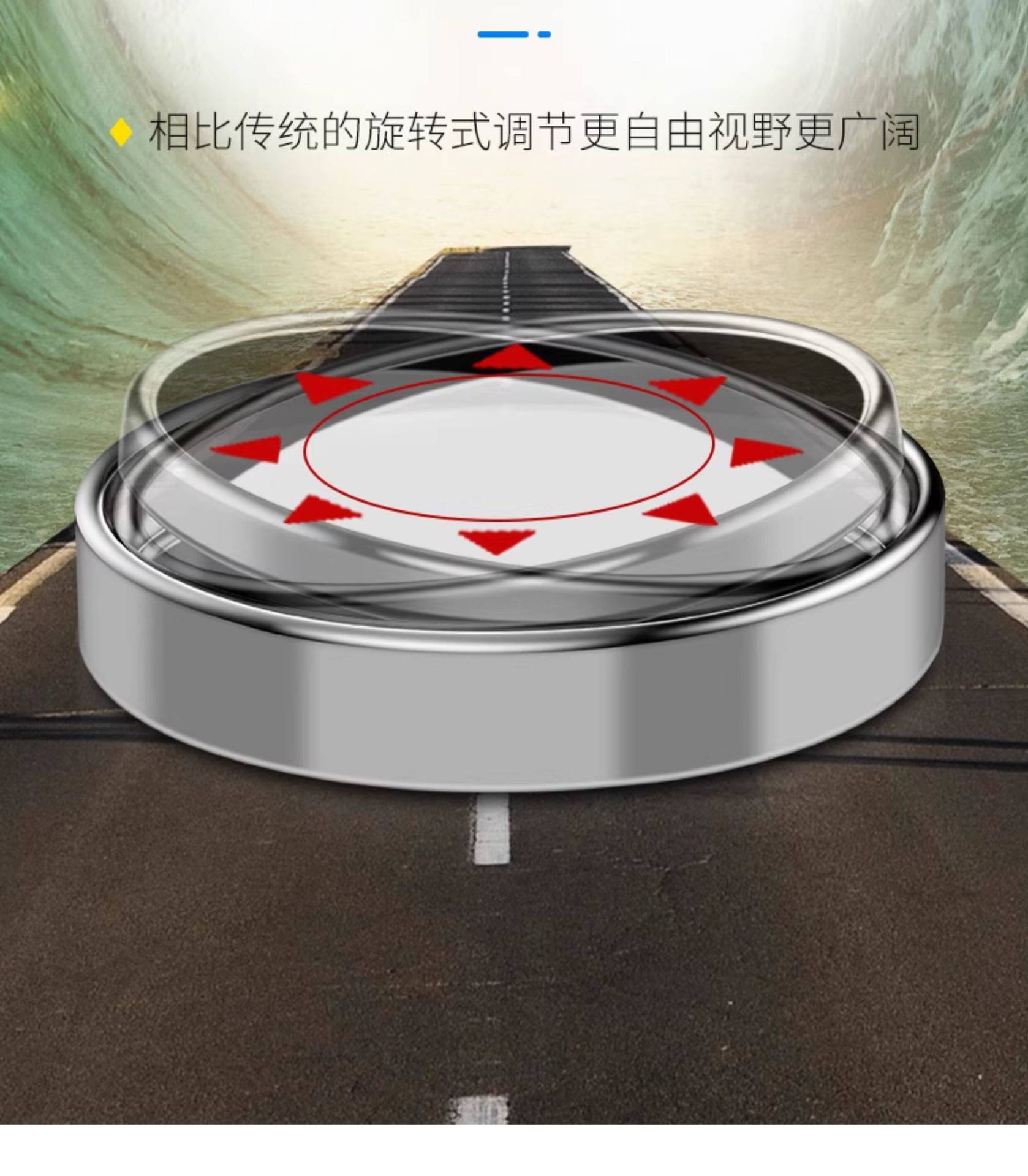 Rearview Mirror Small Round Mirror for Car and Motorcycle, Convex Lens Mirror for Vehicle, Waterproof High-Definition Blind Spot Auxiliary Mirror for Car Installation