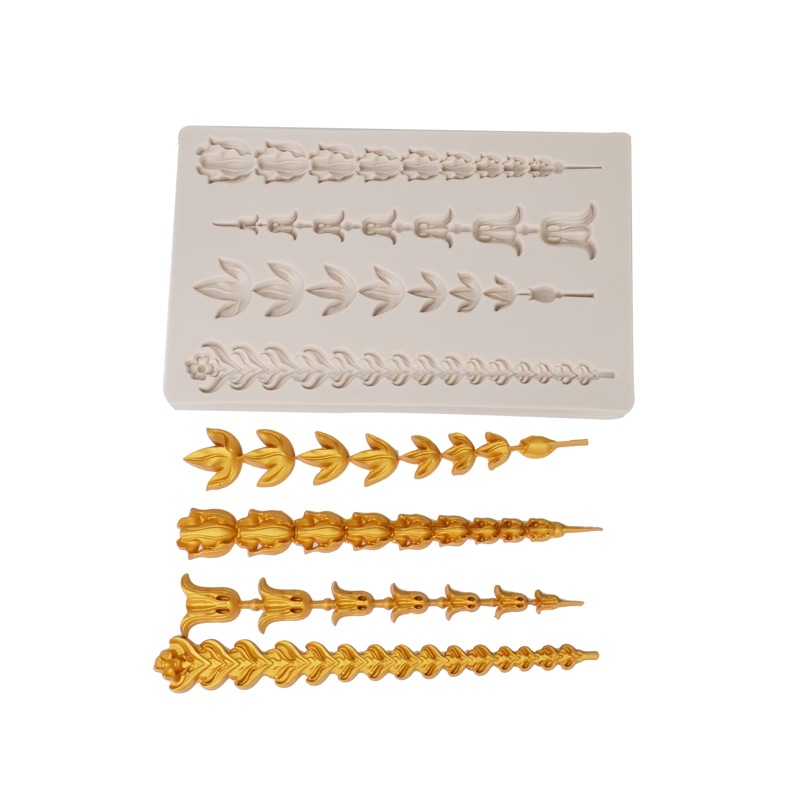 Molde de pastel de estilo europeo en relieve molde de silicona fondant ritmo seco borde de la torta molde para hornear molde epoxi DIY