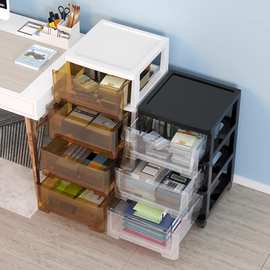 办公桌面收纳盒高窄型抽屉式桌下柜文件置物架文具用品储物整理箱