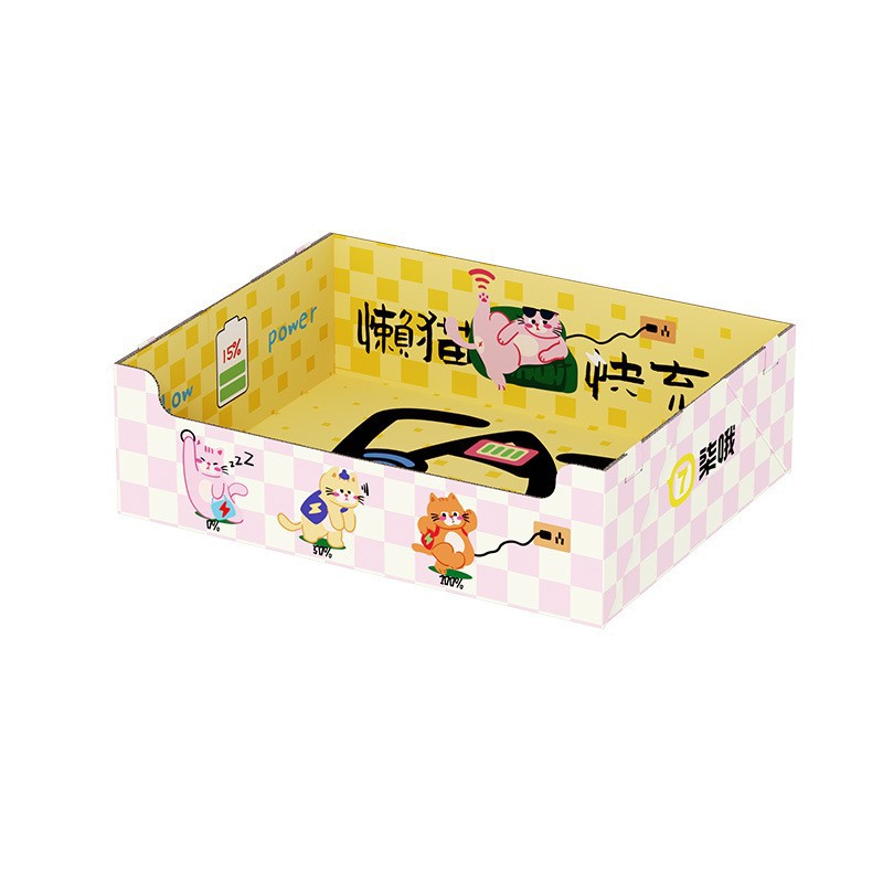 [레이지캣 충전박스-핑크] 일회용 고양이 화장실 대형