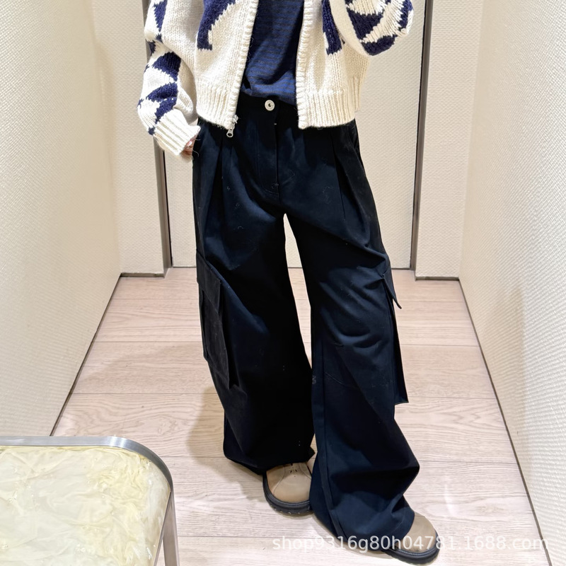 Nanyou 26 Early Spring Niche Designer Style Multi-Pocket Casual Cargo Pants Loose Slimming Wide-Leg Long Pants for Women