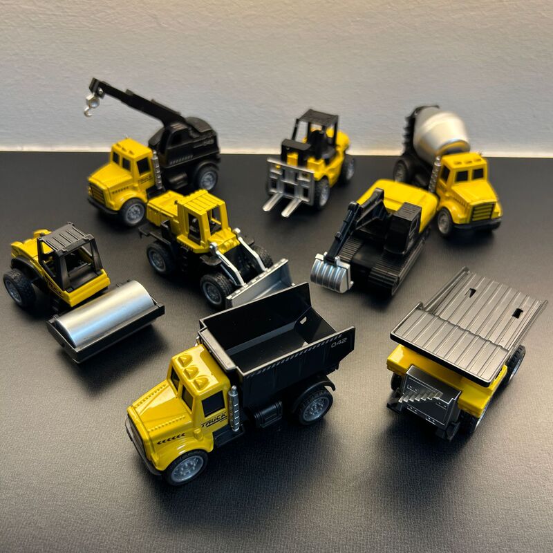 Pull-Back Alloy Small Construction Vehicle Excavator Bulldozer Road Roller Dump Truck Children's Model Toy Boy Gift