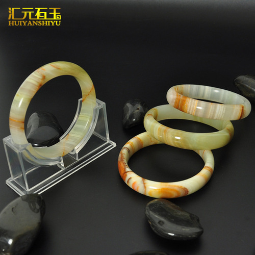 A goods Afghan jade bracelet ice seed wrapped silk jade belt leather bracelet jade jade pattern jade bracelet gold store promotional gift