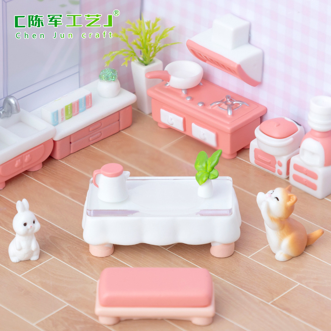 Micro-landscape Creative Girl's Heart Doll House Kitchen Accessories Micro-diy Decorations Accessories Miniature Mini Small Ornaments