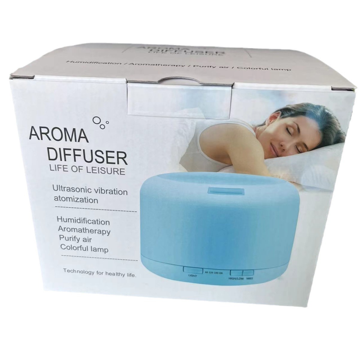 Venta caliente máquina de aromaterapia no impresa 500ml ultrasónico hogar agua oxígeno máquina de fragancia de aceite esencial de gran capacidad humidificador
