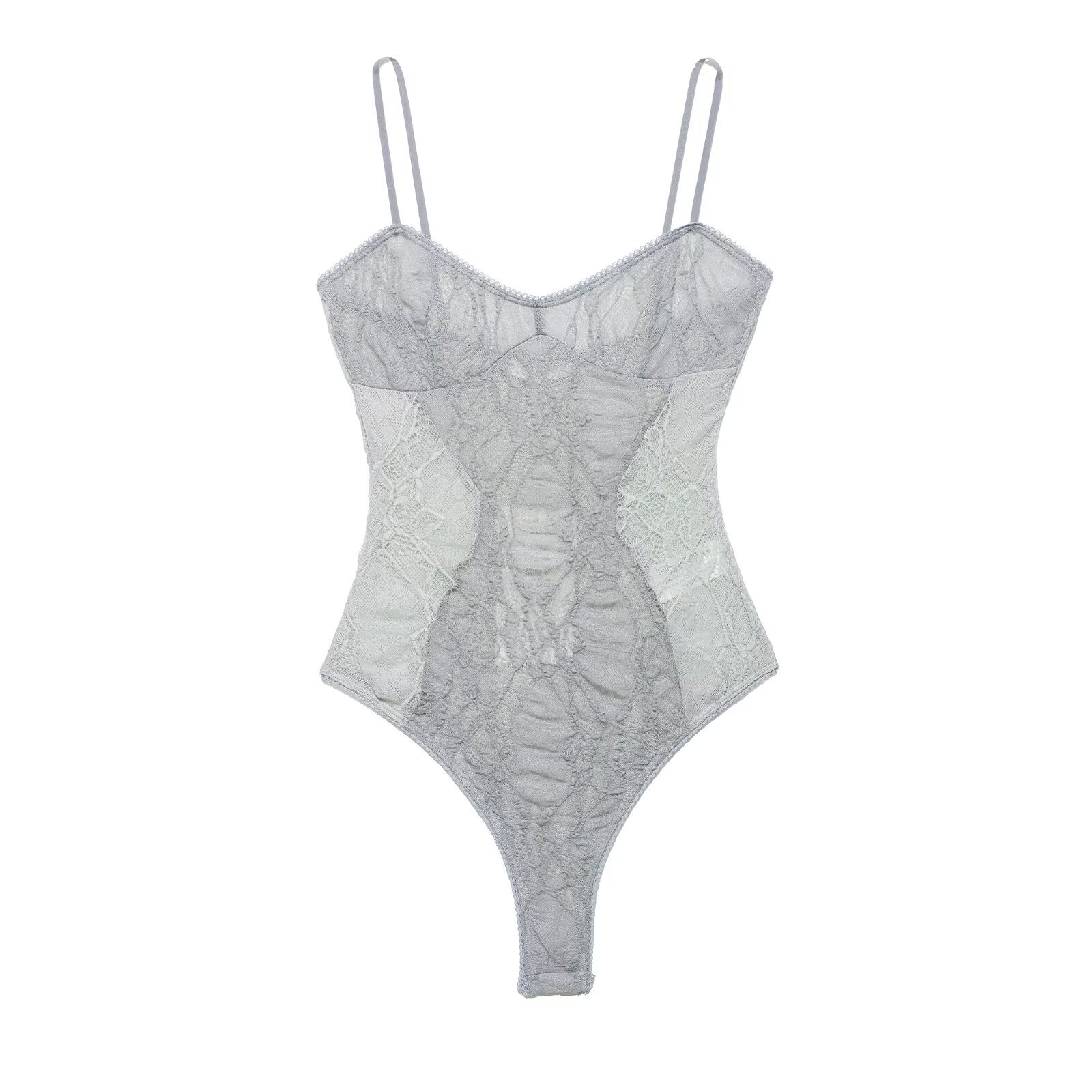TAOP & ZA ropa de mujer verano 2026 nuevo puro deseo de viento de encaje empalmado camiseta de cuello en V 6050316