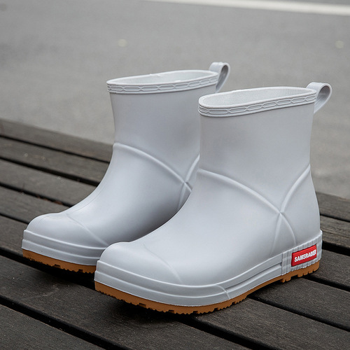 Wholesale New Waterproof Shoes Women Rain Boots Short Calf Fashion Adult Anti-slip Fleece Warm Lightweight Socks Shoes Student Rubber Shoes 