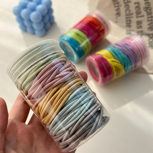 100 pack canned hair ring hair ties for girls, minimalist hair accessories, rubber bands for hair decoration, basic hair accessories