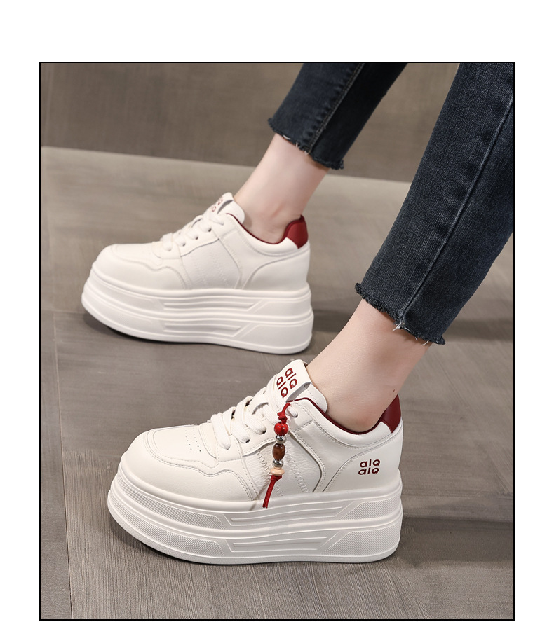 Giày sneaker nữ đế dày trắng siêu nhẹ tăng chiều cao HY9856 — đen chi tiết 15
