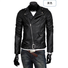 外贸批发ebay速卖通男皮衣皮夹克韩版修身机车pu 水洗皮衣男