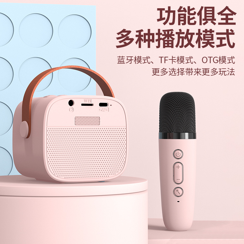 Lebo P2 micrófono de audio micrófono integrado familia KTV portátil inalámbrico Bluetooth altavoz universal karaoke artefacto