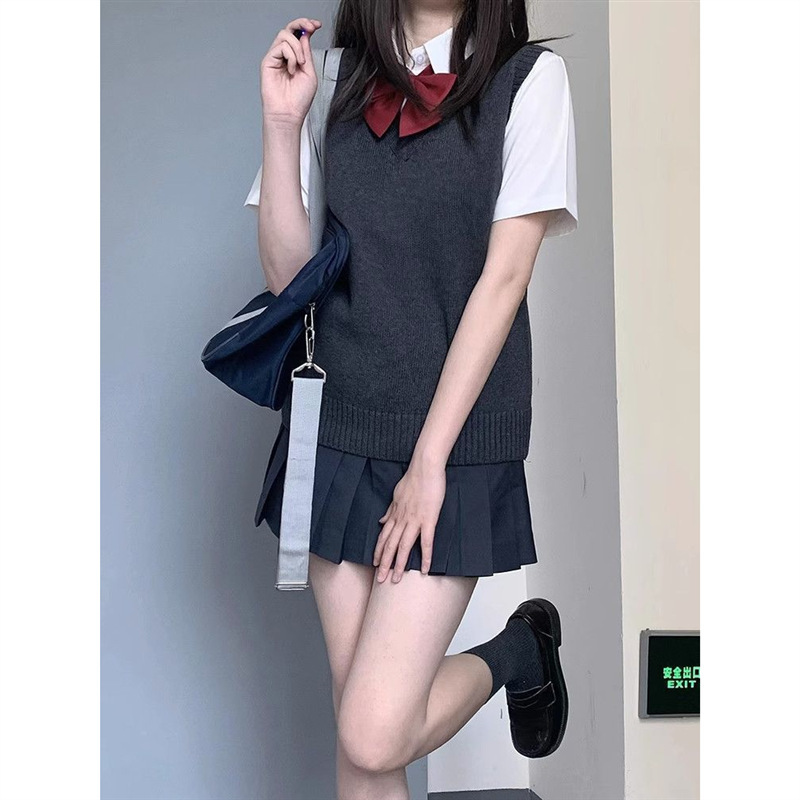 [In stock] popular original 12-color JK uniform vest Japanese V-neck pullover autumn sleeveless vest women's sweater