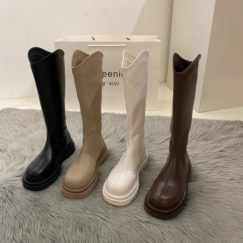 Women's Long Boots 2025 Autum Elastic Boots Slim Thick Heel Square Toe Mid-Calf Boots High but Not Knee-High Knight Boots for Women Women's Long Boots 2025 Autum Elastic Boots Slim Thick Heel Square Toe Mid-Calf Boots High but Not Knee-High Knight Boots for Women