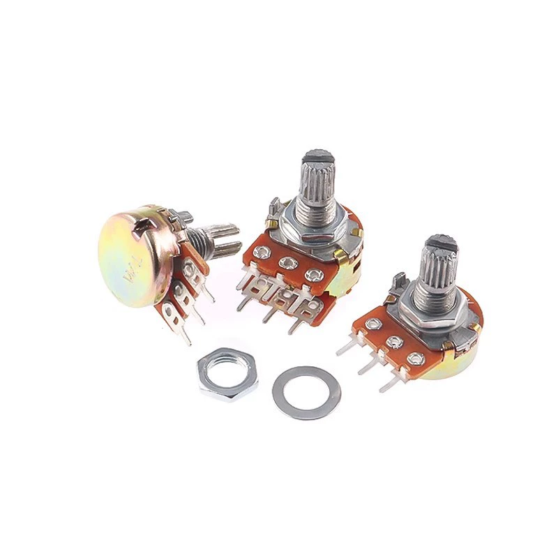WH148 single-connected double-connected potentiometer B10K handle length 15/20MM 3-pin 6-pin amplifier volume speed switch