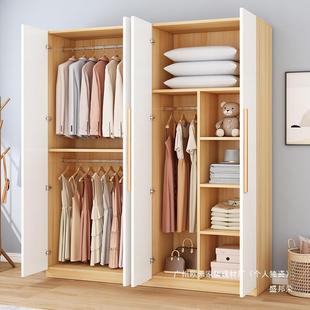 Wardrobe for Home Bedroom Rental Room Simple Assembly Economical Solid Wood Kidsren's Small Apartment Storage Cabinet Wardrobe