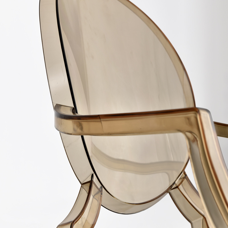 Silla de plástico acrílico transparente reposabrazos silla de comedor de cristal silla de maquillaje silla respaldo creativa nueva silla nórdica moderna